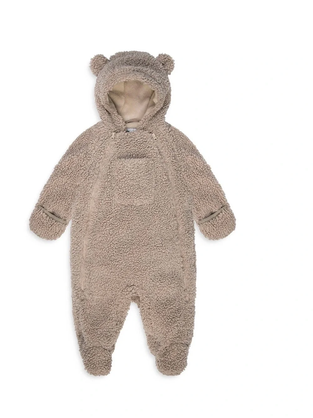 7AM ENFANT Plush Teddy Sherpa One-Piece Romper - Cream